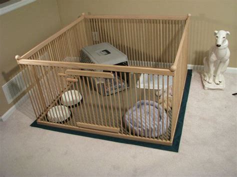 4'x4' RED OAK Large Indoor Dog Kennel with Durable, Waterproof, Snap-on, Dual-layer, Fabric ...