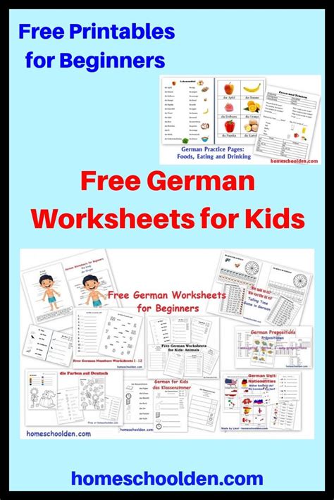 Free German Worksheets for Beginners - Numbers, Colors, Fruits & More