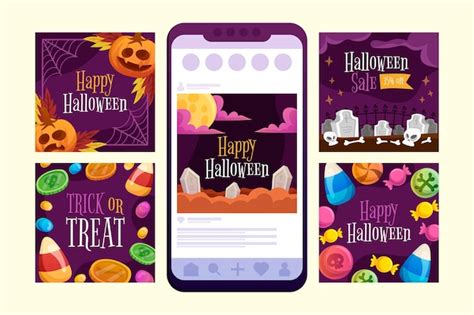 Free Vector | Halloween instagram post