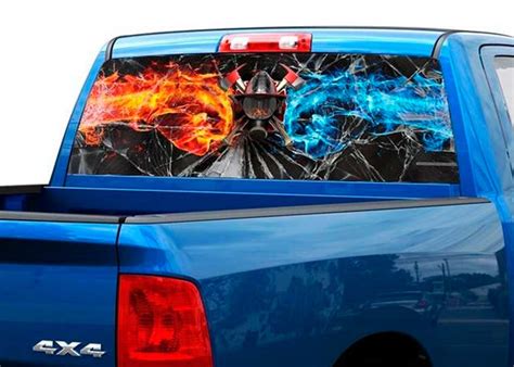 Fashion Frontier BURNING DICES Rear Window Graphic Decal Tint Sticker Truck suv ute Flaming ...