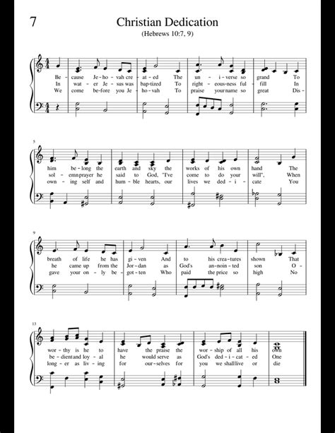 Christian Dedication sheet music for Piano download free in PDF or MIDI