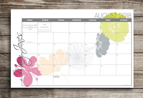 2023-2024 Custom Desk Calendar, Desk Pad, Blotter Calendar - Cascading Flowers, Academic ...