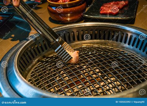 Closeup of Hot Coal Stove for Japanese Style Barbecue Yakiniku Stock Photo - Image of restaurant ...