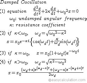 Damped Harmonic Oscillation Time and Displacement Graphing Calculator