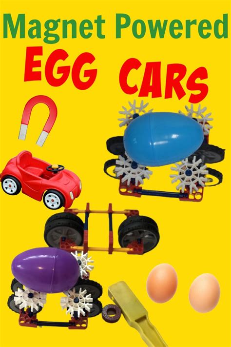 Create a magnet powered car for an egg as part of an Easter STEM Challenge. This would make a ...