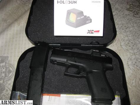 ARMSLIST - For Sale: GLOCK 43X MOS 9MM WITH HOLOSUN HS407K RED DOT SIGHT