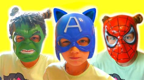 Vlad and Niki became a masked superheroes and help friends - YouTube