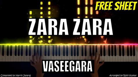 Zara Zara Piano Cover | Vaseegara Tutorial | Notes | Chords | Instrumental | Hindi Song Keyboard ...