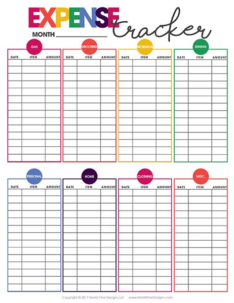 Printable Monthly Expense Tracker | shop fresh