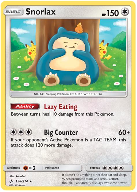 Snorlax - Unbroken Bonds #158 Pokemon Card