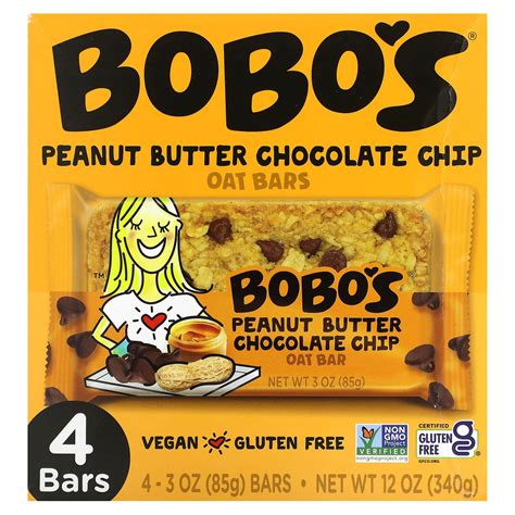 Bobo's Oat Bars, Peanut Butter Chocolate Chip Oat Bars, 4 Bars, 3 oz ...