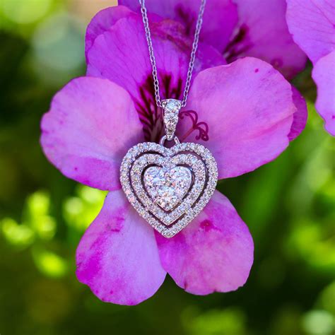 9ct White Gold Divine 1 Carat Diamond Heart Pendant on 45cm Gold Chain – Shiels Jewellers