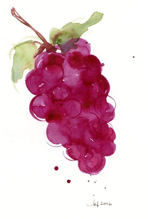 Original watercolor painting Grapes | Etsy | Watercolor paintings, Original watercolors ...