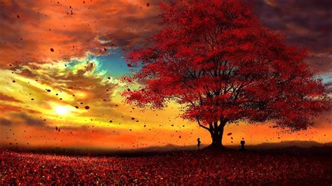 Anime, Autumn, Scenery, Sunset, 4K, 3840x2160, #46 Wallpaper