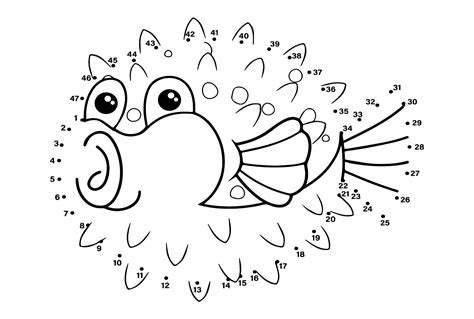 Dot to Dot Puffer Coloring Page - Free Printable Coloring Pages
