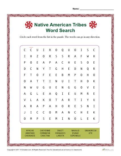 Native American Heritage Month Free Printables