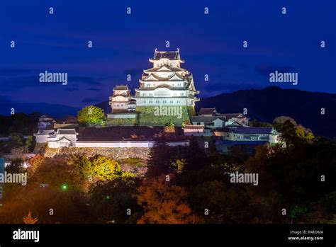 night view of himeji castle in hyogo, japan Stock Photo - Alamy