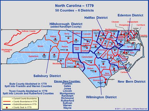 The American Revolution in North Carolina - The Counties 1779 to 1783