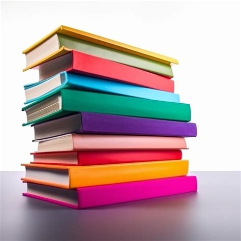 Premium AI Image | Close up on Stack of Colorful Books Isolated