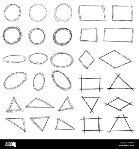 Highlight scribble frame of different shapes - ink pen scrawl borders Stock Vector Image & Art ...