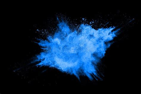 Blue Powder Explosion on Black Background. Stock Image - Image of ...