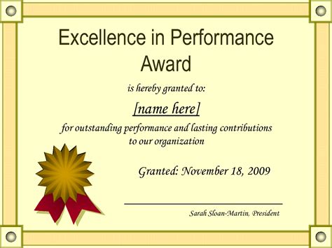 Best Performance Certificate Template – Sample.gelorailmu.com