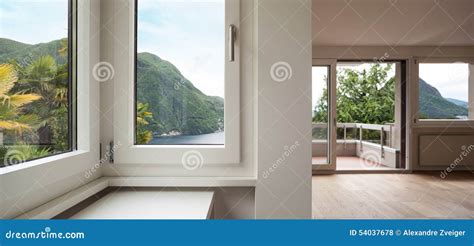 Architecture, Empty Living Room, Windows Stock Photo - Image of door, scenic: 54037678