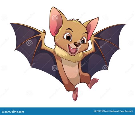 Little Fruit Bat Cartoon Animal Illustration Stock Illustration ...