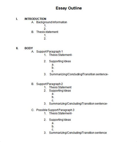 FREE 13+ Sample Blank Outline Templates in PDF | MS Word | Google Docs | Pages