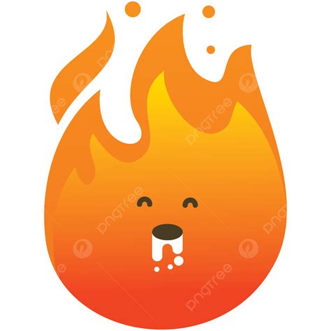 Cute Fire Emoji Vomit Expression Vector, Fire, Emoticon, Vomit PNG and Vector with Transparent ...