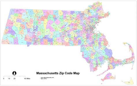 Boston zip code map - Zip code map of Boston (United States of America)