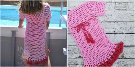 Kid's Swim Suit Cover Up Crochet Pattern - Hooked on Homemade Happiness