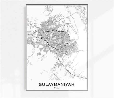 Sulaymaniyah Map Print Printable Maps Sulaymaniyah Map City | Etsy