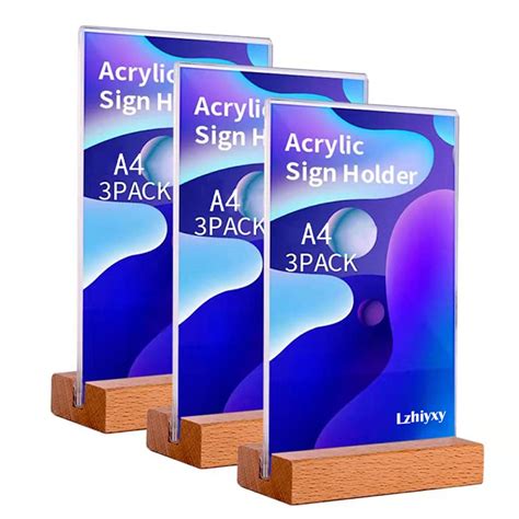 Buy Lzhiyxy Acrylic Sign Holder A4 Display Stand Acrylic Sign Holder ...