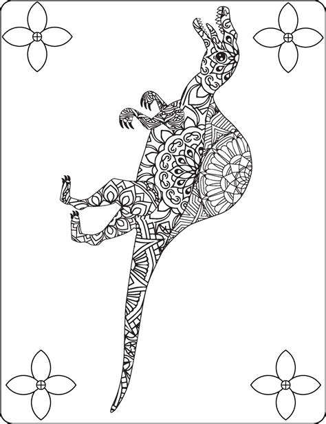 Dinosaur Mandala Coloring Pages for adult 27242733 Vector Art at Vecteezy