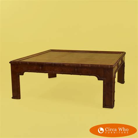 Faux Bamboo Tortoise Square Coffee Table by Drexel | Circa Who