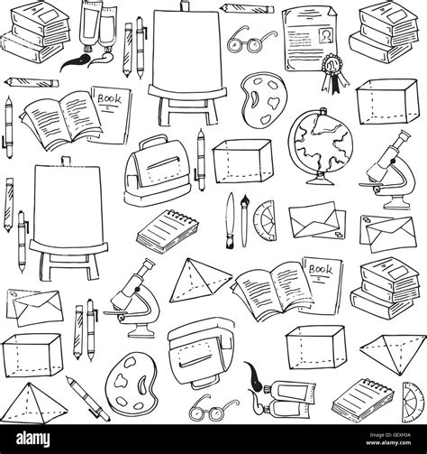 Doodle of school classroom supplies Stock Vector Image & Art - Alamy