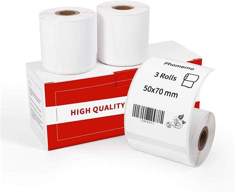 Phomemo m110 Labels for M110/M200 Label Maker,(50x70mm)1.96’’ x 2.75’’ Multi-Purpose Square Self ...