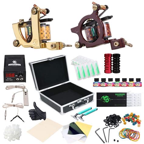 Buy Dragonhawk Complete Tattoo Kit for Beginners 2 Pro Tattoo Machine ...