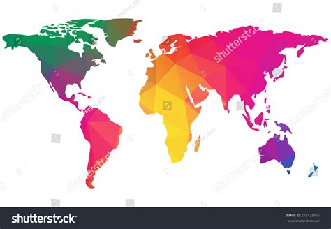 Vector Earth Map Colorful Polygon Texture Stock Vector (Royalty Free ...