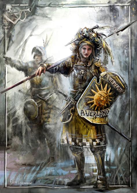 Warhammer Empire Averlander Female Spearman by chrzan666 on DeviantArt