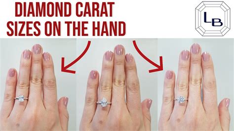 Every Diamond Shape and Carat Size Shown on the Hand and Finger | Rings ...