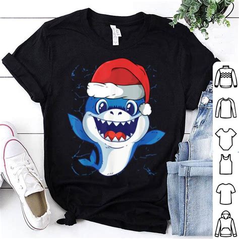 Premium Cute Christmas Baby Shark in a Santa Hat shirt, hoodie, sweater ...