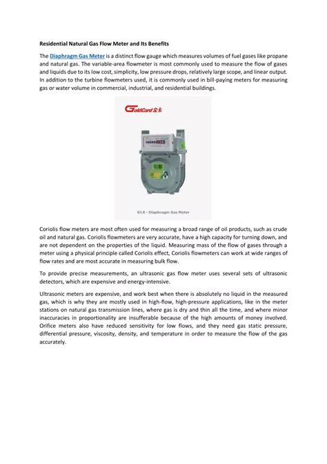 PPT - Residential Natural Gas Flow Meter and Its Benefits PowerPoint ...