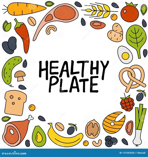 Healthy Plate Nutrition Proportions Cartoon Vector | CartoonDealer.com ...