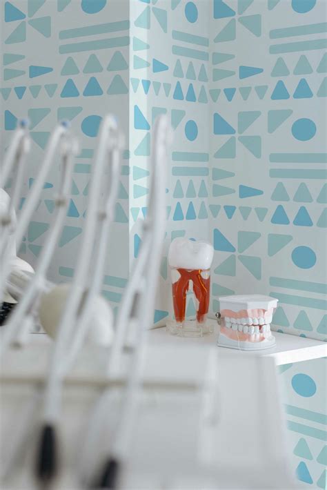 Blue Dental Office Wallpaper - Peel and Stick or Non-Pasted