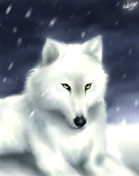 Snow wolf by wolfinrahalify on DeviantArt