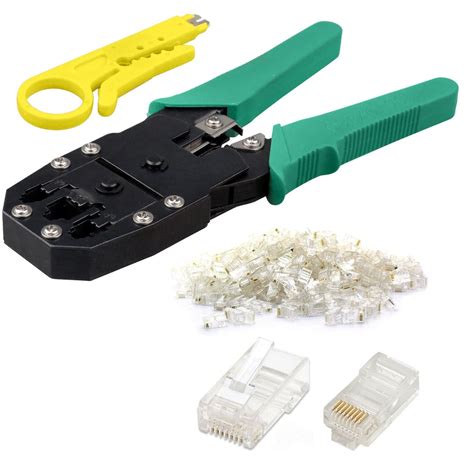 RJ45 Cat5e Cat6 Network LAN Ethernet Cable Crimping Crimper Tool +20 Connectors | eBay