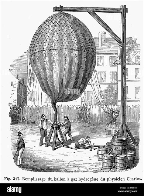 HYDROGEN BALLOON, 1783. /nFilling Jacques Alexandre Cesar Charles ...