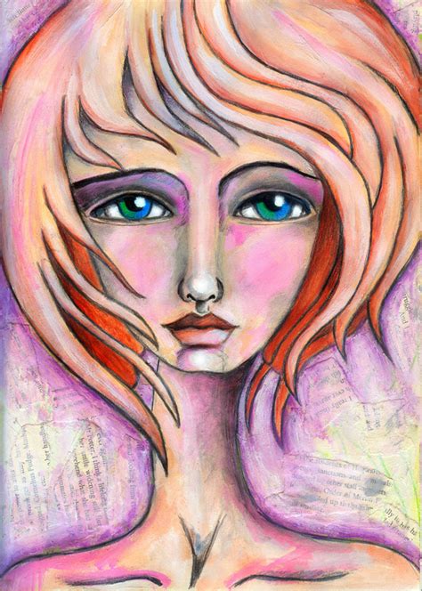 Mixed Media Art, Healing & Wellness with Willowing: windy hair girl